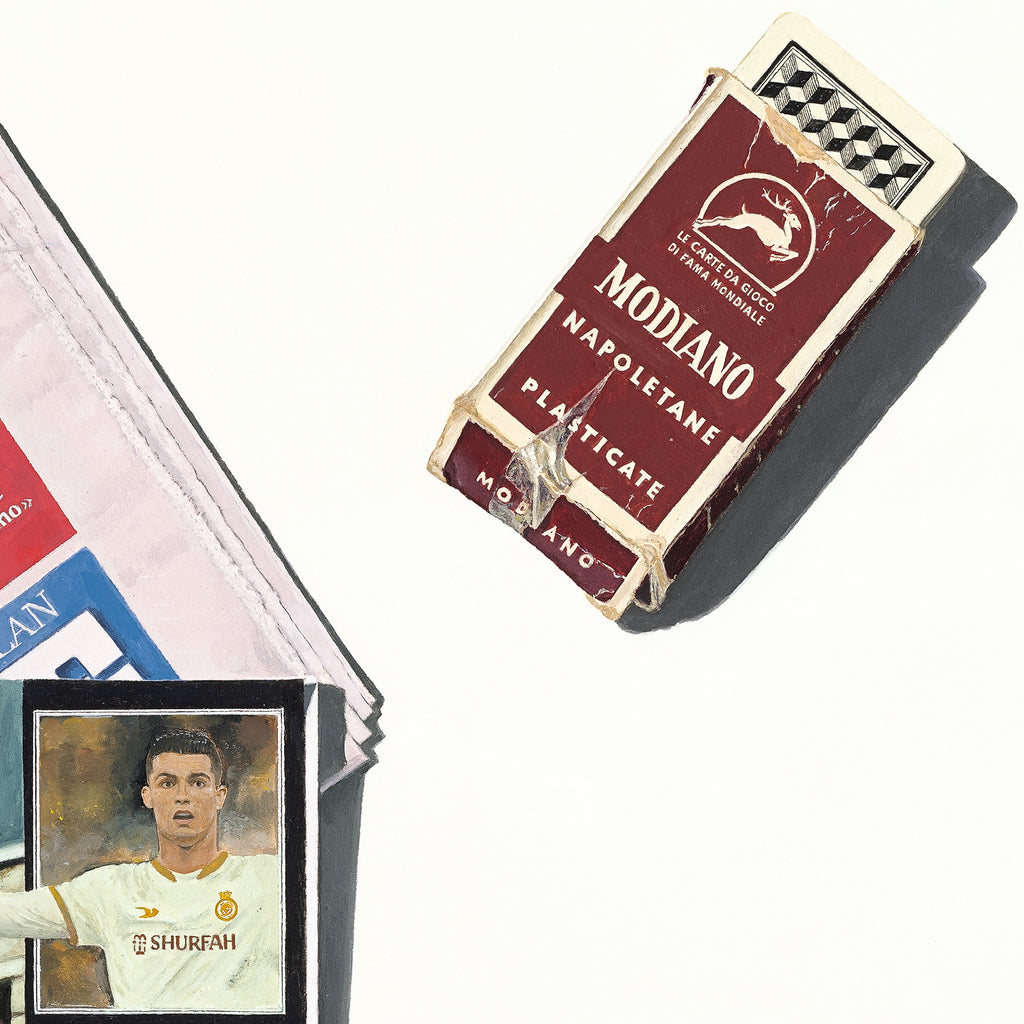 Modiano Scopa Cards and magazine cover with christiano ronaldo