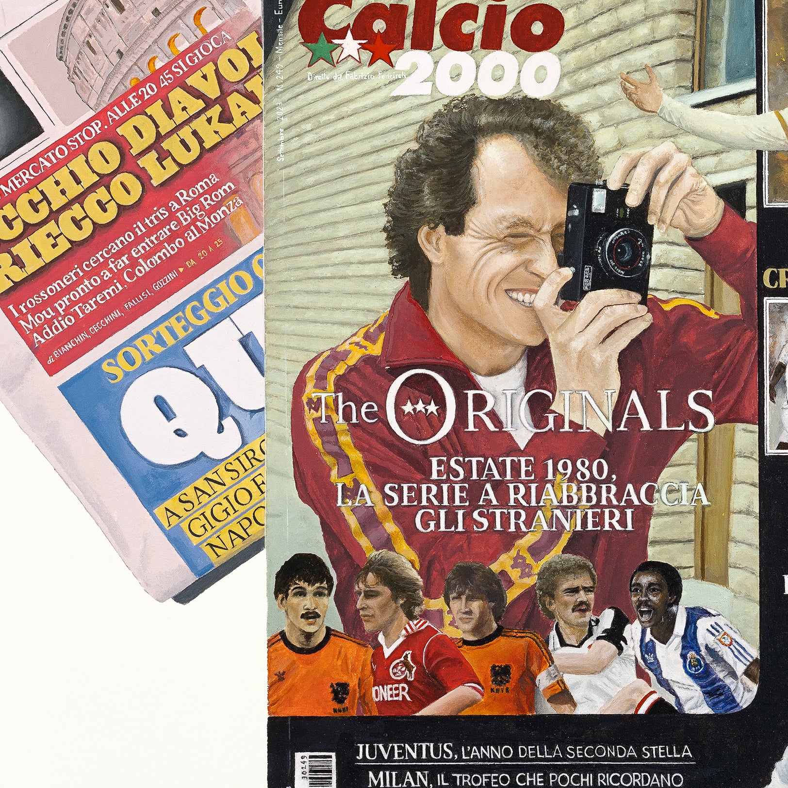 Calcio 2000 italian Magazine cover with sports theme, italian sports newspaper, la gazzetta dello sport, 